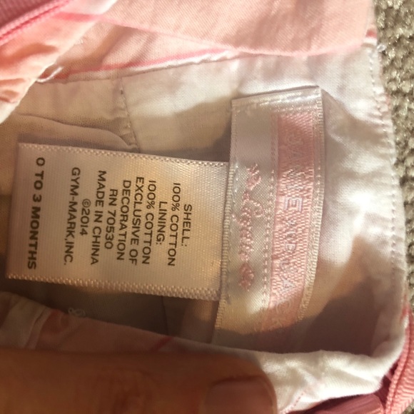 Janie and Jack Pink White One Piece Romper 0-3M - Picture 4 of 4